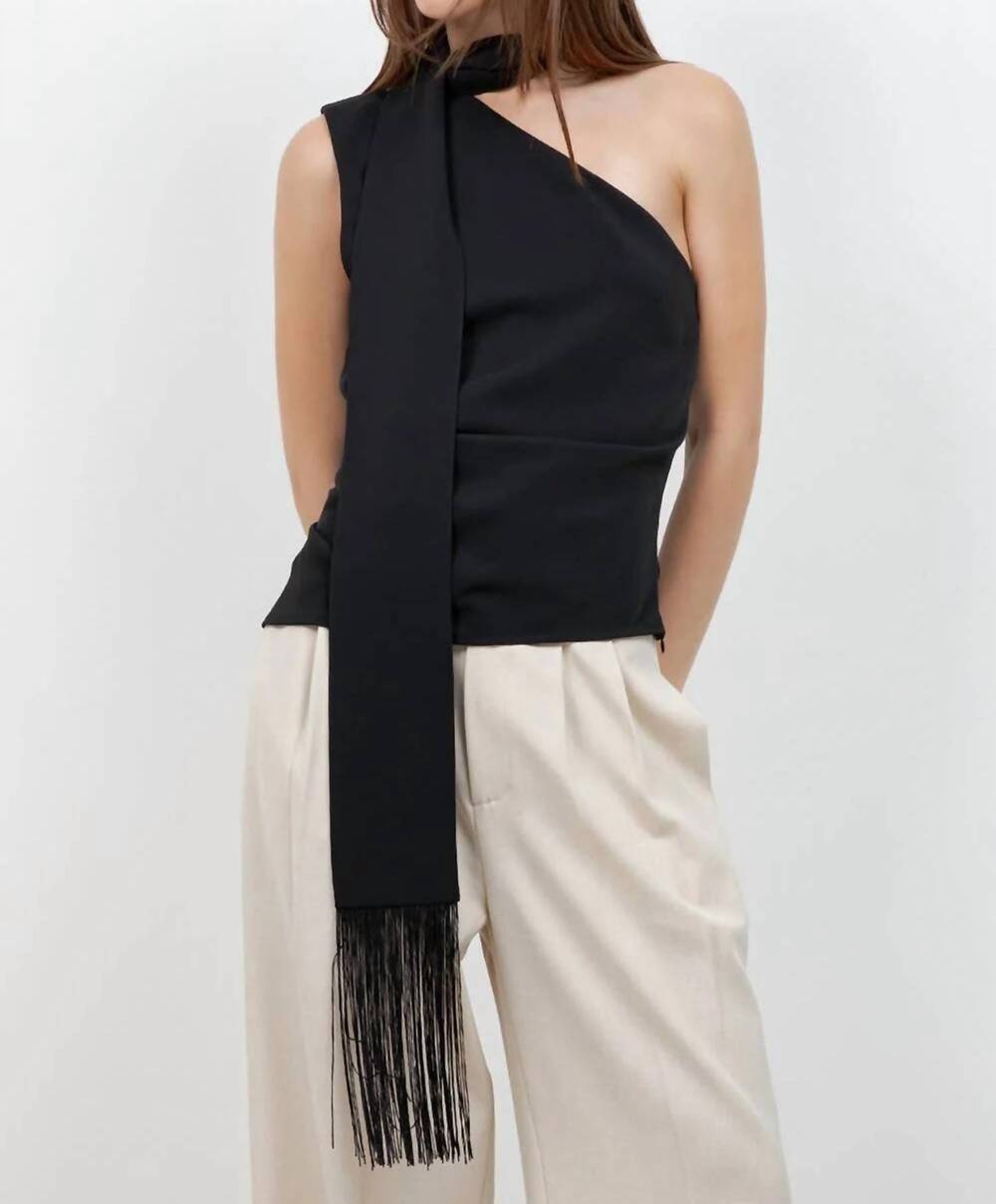 NEW WHITEROOM+CACTUS women's the poise top in black